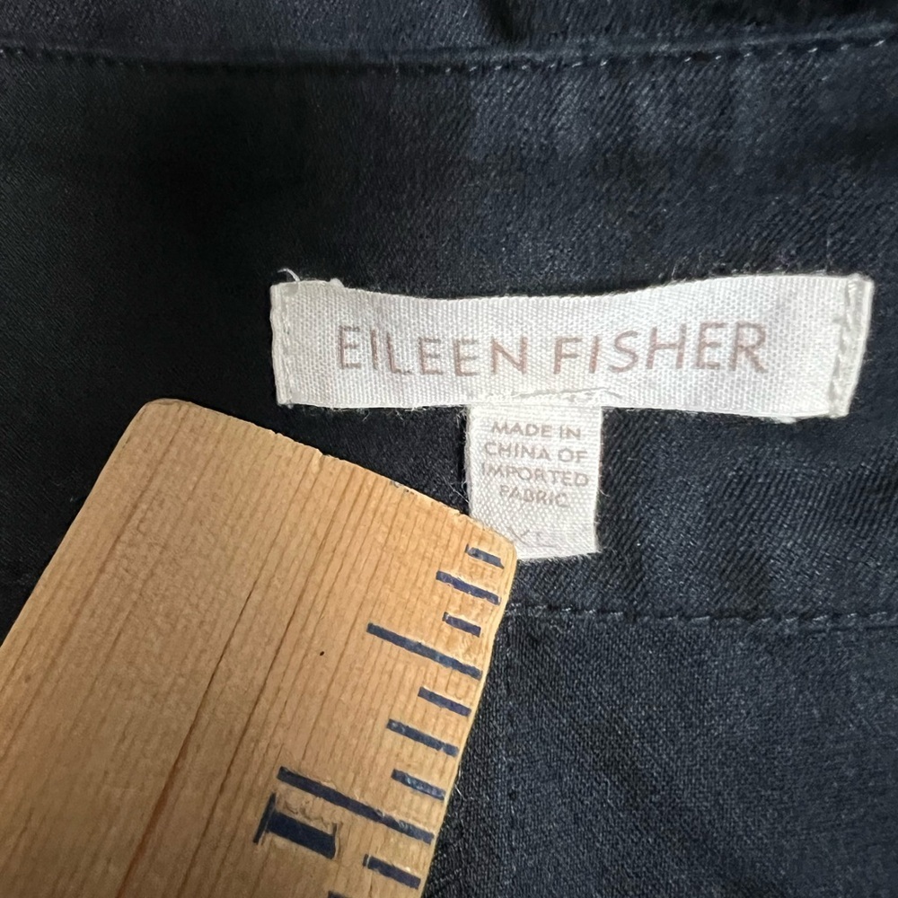 Eileen Fisher Black Ankle Pants 95% Organic Cotton Pants Size XL - Picture 4 of 9